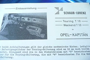 Instrucciones de montaje para Schaub-Lorenz Touring T 10, Weekend T 10 en Opel Kapitän - Imagen 1 de 1