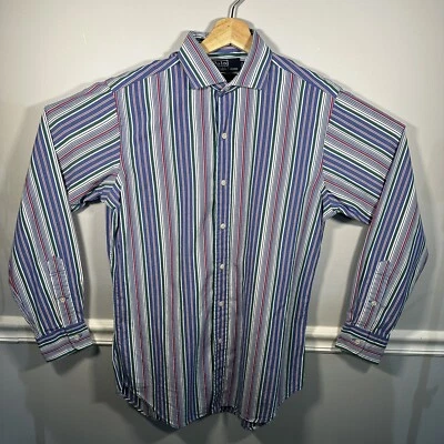 Camisa Polo Ralph Lauren Estate Deportiva Manga Larga Abotonada Rayas Pequeñas Años 90 Foto 1 de 3