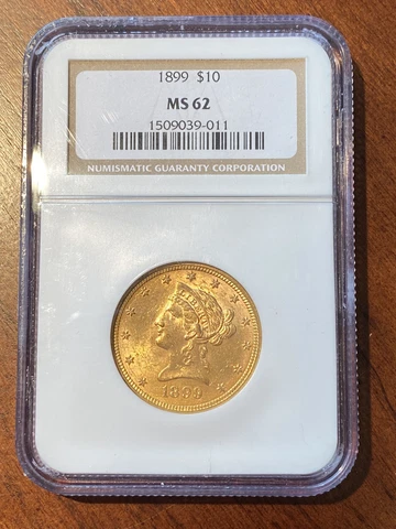 1899 $10 Liberty Gold Eagle NGC MS62 Cover