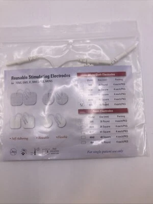 Bio-Protech PROTENS White Cloth Electrodes 48mm Round Wired 48R 1.88" 4PK - Image 1 of 2