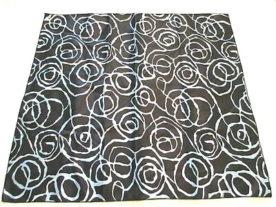 Vintage Ladies Synthetic Scarf-Graphic Silver Patterns on Black-23.5" x 21.5" - Image 1 of 4