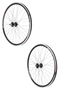 Weinmann DP 18 700c Fixed / Freewheel Road Bike Wheelset Silver Spokes Black - Picture 1 of 2