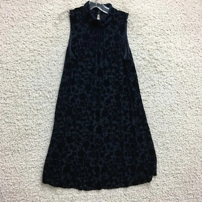 Vestido Tommy Hilfiger 10 Adulto Azul Floral Terciopelo Mini Sin Mangas Línea A Para Mujer Foto 1 de 4