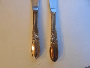 2 Oneida Community Silverplate 1953 White Orchid Dinner Knives (Disc) - Picture 1 of 3