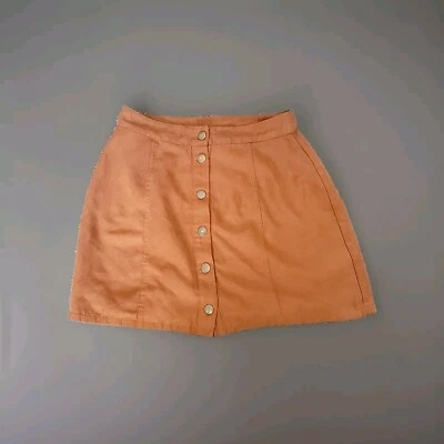 Arizona The Original Jean Co. Falda marrón abotonada, talla mediana, 100% poliéster Foto 1 de 4