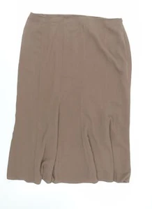 Ann Harvey Womens Brown Polyester Flare Skirt Size 20 Zip - Picture 1 of 10
