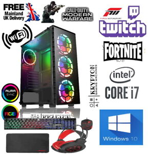 Fast Gaming PC Computer Bundle Intel Quad Core i7 16GB 1TB 4GB GTX 1650 