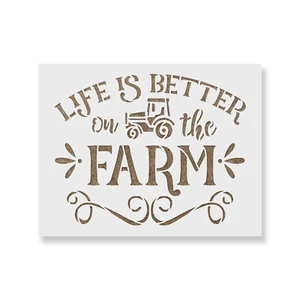 Life is Better On The Farm Stencil - Durable & Reusable Mylar Stencils - Picture 1 of 5