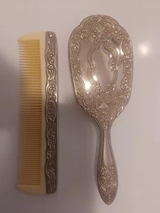 Vintage Silver Plated Brush Comb Set - Picture 1 of 5