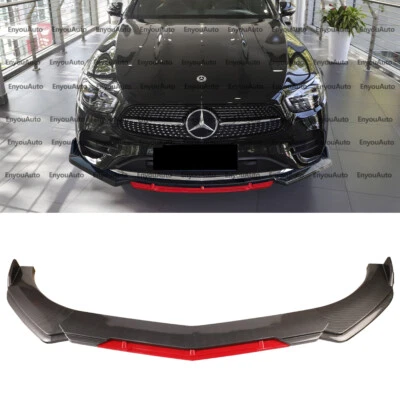For Mercedes-Benz CLA200 CLA250 Front Bumper Lip Spoiler Splitter Carbon Fiber Foto 1 de 4