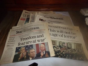 Lot of 8 vintage September 11 2001 newspaper Attacked Death Dust Despair Agony - Picture 1 of 23