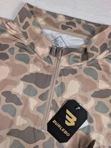 Burlebo 1/4 Zip Pullover Mens XL Pintail Camo All Over Print NWT - Picture 1 of 9