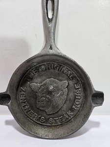 Miniature Aluminum Skillet Ashtray 5" The Original Zentners Steak House - Picture 1 of 2