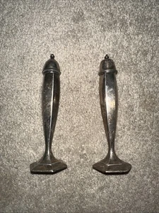 Saleros y pimenteros antiguos de plata ART DECO W B Mfg Co 2878 plateados - Imagen 1 de 3