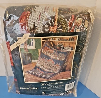Manta tejida de Navidad Dept 56 Dickens Village 3ª serie Goodwin Weavers Foto 1 de 4