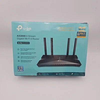 New TP-Link Archer AX3000 4 Stream Dual-Band WiFi 6 Wireless Router up to 3 Gbps - Image 1 of 4