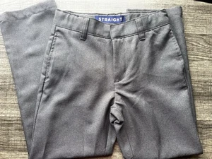 Boys' Gray Straight Leg Dress Pant Adjustable Waist - Size 7 - EUC - Picture 1 of 5