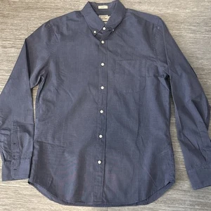 J Crew Slim Untucked Secret Wash cotton poplin shirt in stripe Mens Blue - Picture 1 of 11