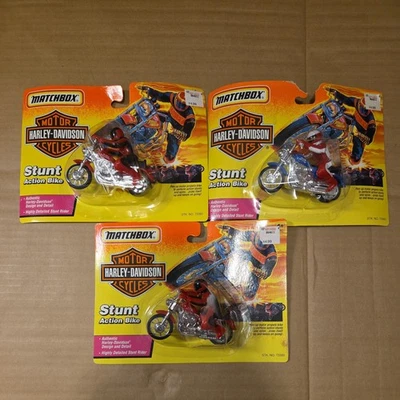 火柴盒特技循环,哈雷戴维森,1992/1993,73360,老式玩具 3 件装  — 第 1/4 张图片