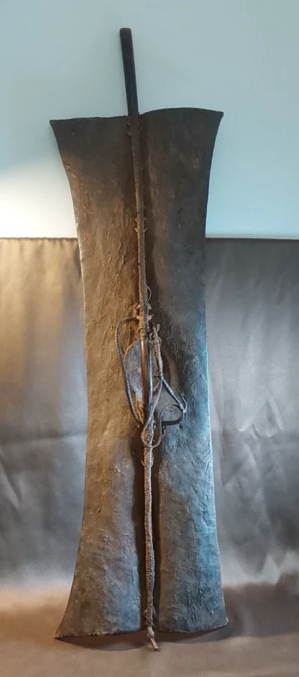 ANTIGUO POKOT AFRICANO BATTLE SHEILD-40" ALTO Y 13" ANCHO Foto 1 de 4