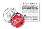 DETROIT RED WINGS NHL Hockey Michigan Statehood Quarter Colorized Coin LICENSED