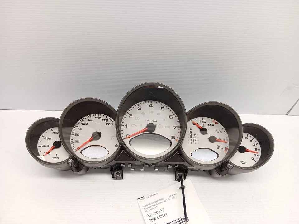 Cuadro de instrumentos velocímetro automático plateado Porsche 997 Carrera 911 Tiptronic Foto 1 de 4