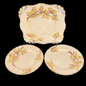 Tuscan Fine English Bone China Serving Plate Dessert Plates Branch Gold Cream - Picture 1 of 11