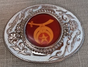 Vintage Shriners silberfarbene Gürtelschnalle - Bild 1 von 5