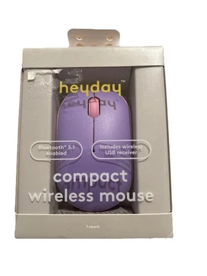 Heyday Compact Wireless Mouse Bluetooth/USB Purple & Pink NEW In Box - Image 1 of 4