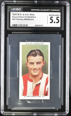 Stanley Matthews 1935 Asociación Wills de Futbolistas #28 CGC 5,5 HOF Foto 1 de 2
