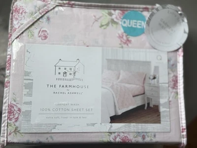 Juego de sábanas THE FARMHOUSE Rachel Ashwell Shabby Chic rubor rosa/rosas/floral Queen Foto 1 de 4