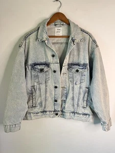 Cotton On Womens Light Blue Distressed Trucker Style Cotton Sz 14 With Defect - Picture 1 of 17