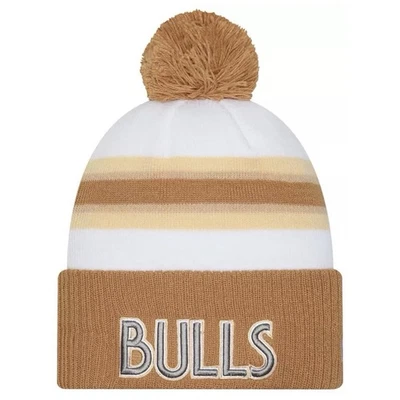 New Era NBA Chicago Bulls Beige Hombres Invierno Sombrero Gorra Gorro Tobogán City Edition Foto 1 de 4