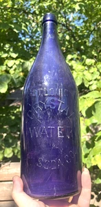 SCHÖNER AMETYST 64 OZ. BLOB ST. LOUIS CRYSTAL WATER SODA CO. FLASCHE 1890ER JAHRE ÄRA L@@K - Bild 1 von 10
