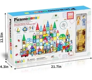 PicassoTiles Mega Magnetbaustein 350 Stück Set Magnet Fliesenbau - Bild 1 von 9