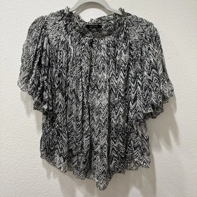 Blusa feminina ISABEL MARANT 100% seda plissada crepe de chinês tamanho FR 38 EUA 6 - Imagem 1 de 4