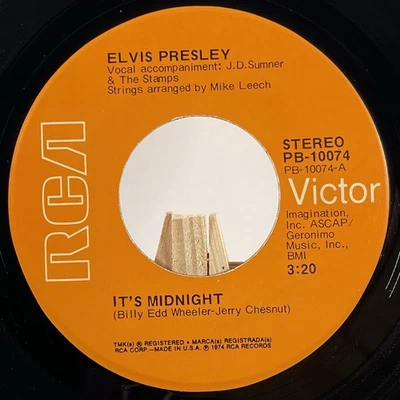 ELVIS PRESLEY 45 RPM IT'S MIDNIGHT / PROMISED LAND—EX - Image 1 of 4