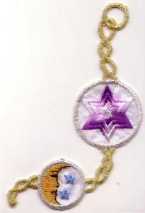 Star Moon Astrology Chain Embroidery Patch - Picture 1 of 1