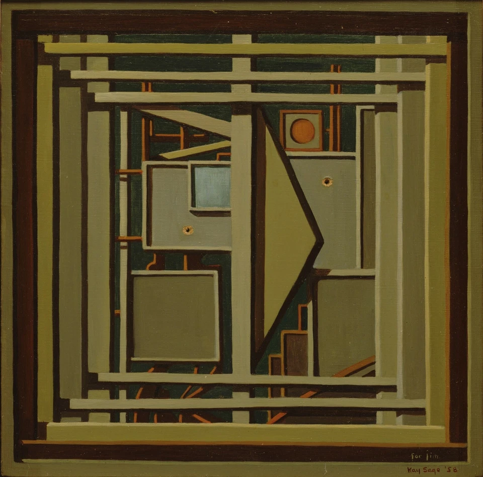 KAY SAGE Surrealism Abstract Art Poster or Canvas Print "Watching the Clock" - Image 1 of 1