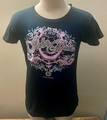 John Deere' подкова дизайн розовый буквы - женщин новый средний футболка / ярлыки - Изображение 1 из 4