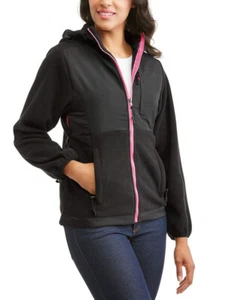 I5 Apparel Women's Hooded Fleece Soft Shell Jacket Black / Pink Size M - Picture 1 of 1