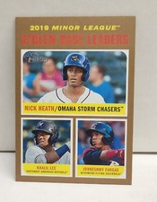 NICK HEATH - KHALIL LEE - FARGAS 2020 Topps Heritage Minors #191 ~ GOLD #'d /15