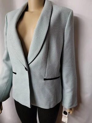 Jones Wear blue/black Dressy office Women's Blazer Jacket Size 14 NWT #R2 - Image 1 of 4