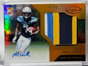 MIKE WILLIAMS 2017 CERTIFIED ORANGE FRESHMAN FABRIC 4 COLOR PATCH AUTO #83/99!!! - Picture 1 of 2