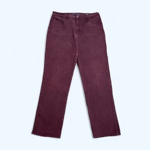 GLORIA VANDERBILT Womens Premium Denim Burgundy Jeans Size UK 18 (W36" L29") - Picture 1 of 12