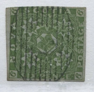 Nova Scotia 1851 6 pence yellow green used - Bild 1 von 1