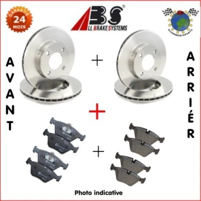 Kit Complet Disques Et Plaquettes Avant + Arrière Abs Pour Mitsubishi Space B4z - Photo 1/3