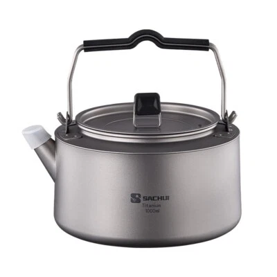 1PC Camping Pure Titanium Kettle Outdoor Tea Kettle Camping Tea Pot Portable - Изображение 1 из 4