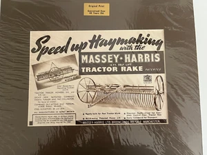 RASTRILLO TRACTOR MASSEY HARRIS IMPRESIÓN ORIGINAL MÁS DE 40 AÑOS - Imagen 1 de 1