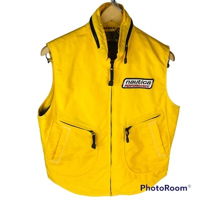 Nautica Performance Vest  Womans S/P Yellow Tactical Hood Sleeveless - Image 1 of 4